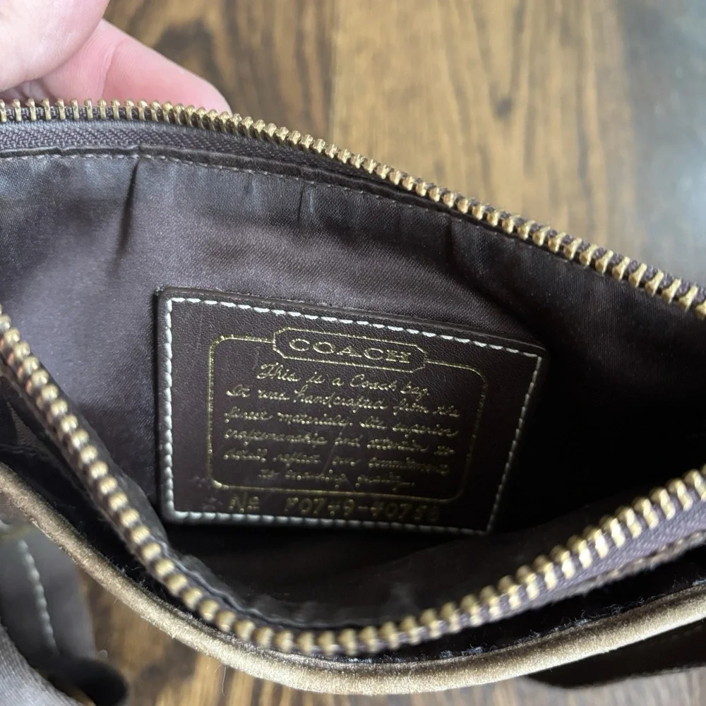 VTG Coach Signature Logo Swingpack Crossbody Bag Purse Brown Adjustable Strap